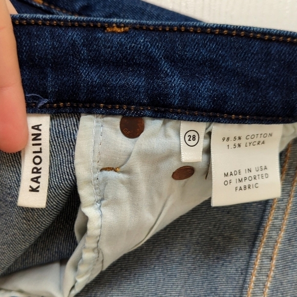 Grlfrnd Karolina Dark Wash High Rise Button Fly Skinny Jeans Joan Jett 28 - Picture 9 of 16